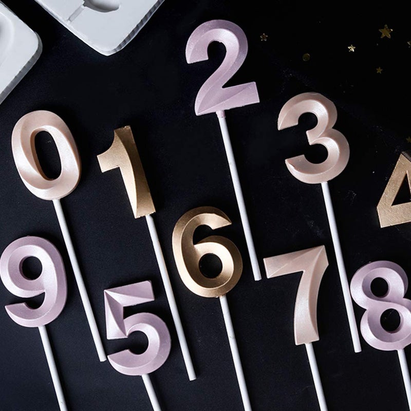 QELEG Fondant 0-9 Number Mold Silicone Letter Mold Candy Making Alphabet Fondant Molds for Birthday Decoration - Image 5